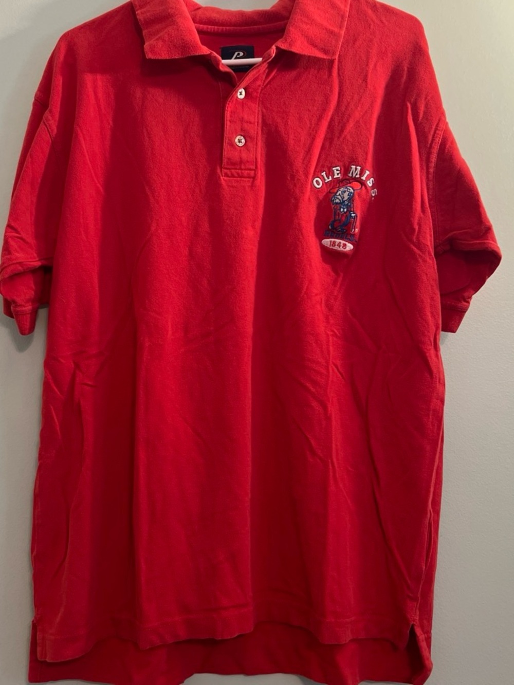 Pro Player Red Men’s Polo with Embroidered Crest
